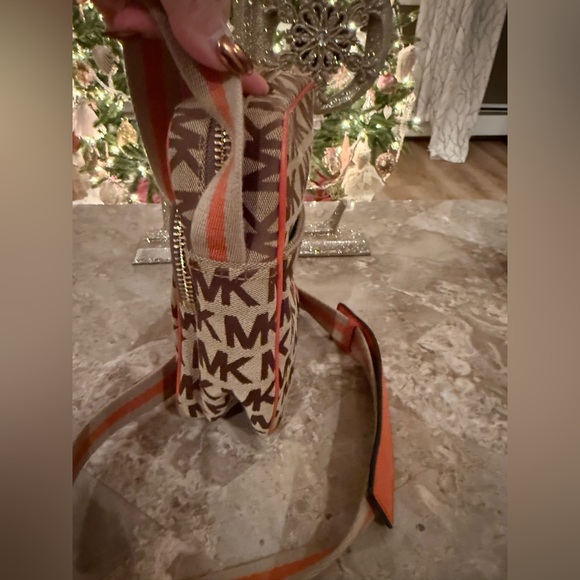 Michael Kors Brown and Orange Signature Flight Crossbody Bag - Picture 7 of 15